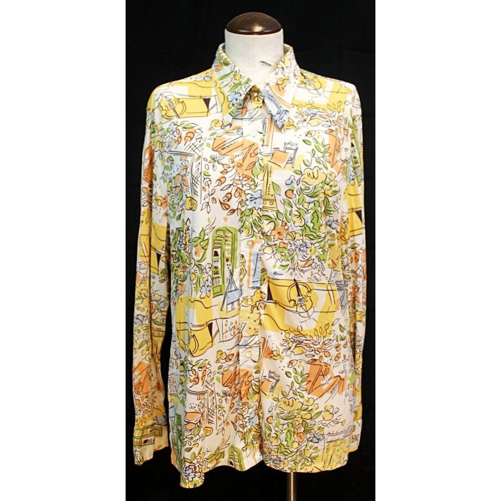 VTG 70s Summit Of Boston Lane Bryant Woman XL Shirt Art City Paris Hip NY Music